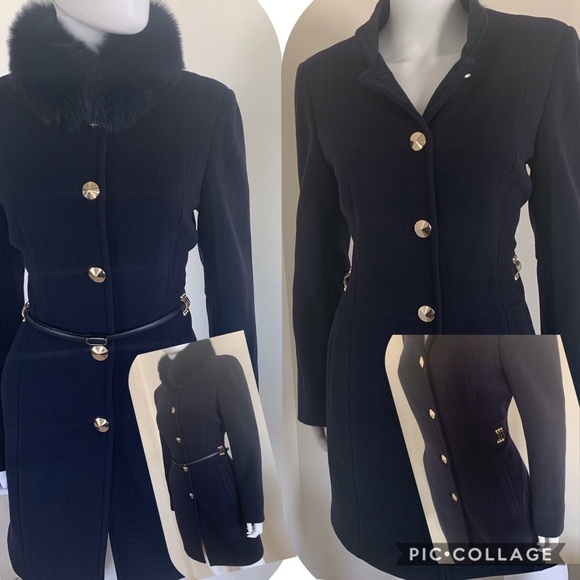 New‎ Woman's Removable Raccoon Fur Collar Coat - Picture 3 of 8